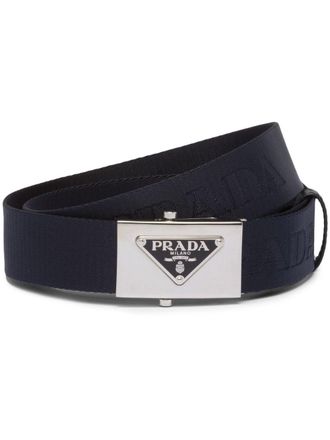 Prada Cintura con logo - Blu