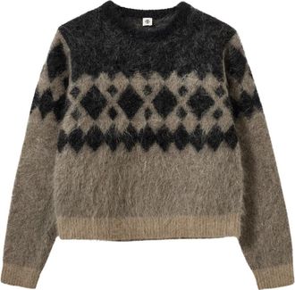 The Garment Roma Argyle Knit - Dames - Ronde hals truien - Grijs - XS - Truien & Vesten