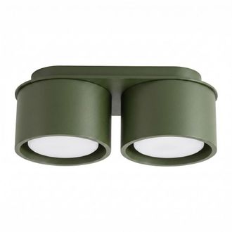 Sollux Lighting Plafone verde oliva aluminio alt. 8 cm