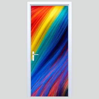 OEM Adhesivo De Tela Para Puerta Con Dise&ntilde;o Abstracto De Hilos Coloridos 150pd