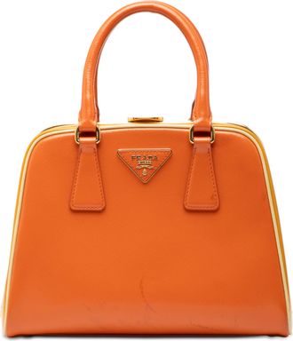 Prada Tweedekans Bicolor Saffiano Vernice Piramide Handtas