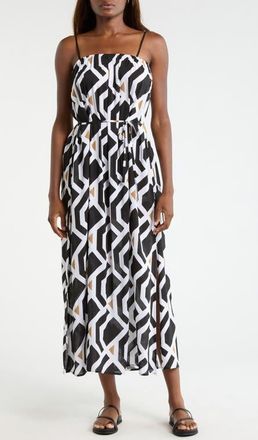 Sea Level Australia Tie Back Cover-Up Dress in Black Print at Nordstrom, Size X-Small