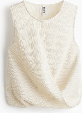 H&M Gecrinkeltes Wickeltop - Hellbeige