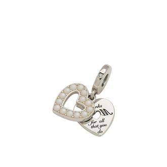 Pandora Charm Doppio Pendente Cuore Bianco Madreperlato - - Accessories - Donna - Grigio - ONE SIZE
