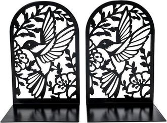 OEM Sujetalibros Premium: Robustos Topes De Metal Para Libros, Ideales Para La Oficina En Casa O Como Soporte Decorativo Estanter&iacute;as (colibr&iacute;, Negro)
