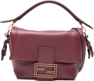 Fendi Kleine Mamma Baguette leren shopper - Rood