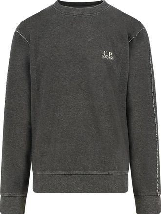 C.P. Company Logo Geborduurd Sweatshirt met Ronde Hals - Heren - Sweatshirts - Grijs - L - Katoen - Hoodies & sweatvesten