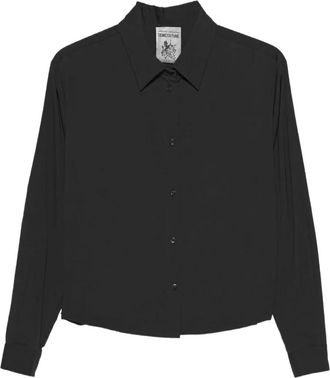 Semicouture point-collar cotton shirt - women - Cotton - 44 - Black