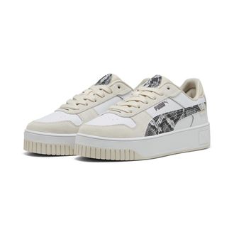 Puma Womens Carina Street Snake Chic Sneaker, White-Alpine Snow, 4 UK