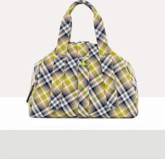 Vivienne Westwood Sydney Weekender Woven Tartan Fluro-tartan
