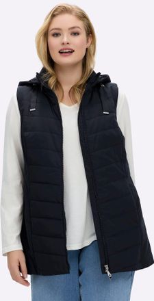 Sheego Steppweste SHEEGO, Damen, Gr. 40, tiefblau, 100% Polyester, Wattierung:100% Polyester, unifarben, Westen Steppweste