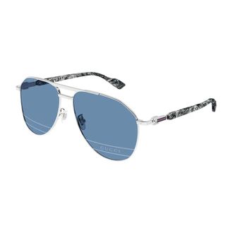 Gucci Sunglasses, unisex, Gray, 59 MM, Vintage-inspired Urban Sunglasses Fotocromatici