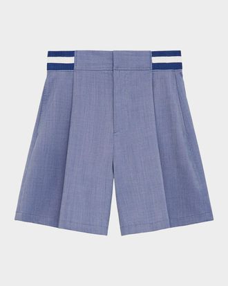 Loewe Men & apos;s Pleated Wool-Blend Shorts