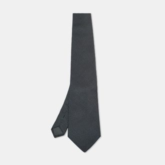 Lanvin Black Patterned Silk Tie