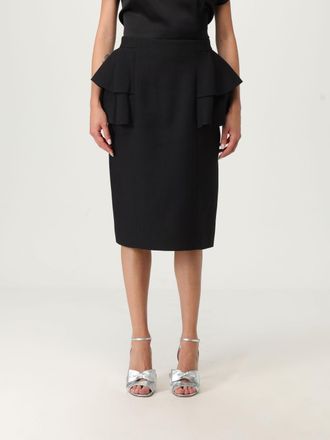 Valentino Womens Pencil Skirt Ruffle Detail - Black - Size EU 42 (Womens)