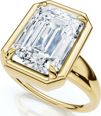 Pompeii3 Certified 4Ct Emerald Cut Diamond Club Engagement Ring 14k Gold Lab Grown