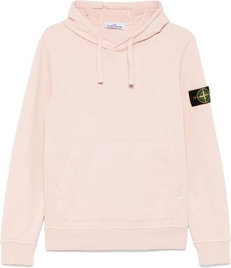 Stone Island Roze Hoodie met Overlock-stiksels - Heren - Hoodies - Roze - L - Katoen - Hoodies & sweatvesten