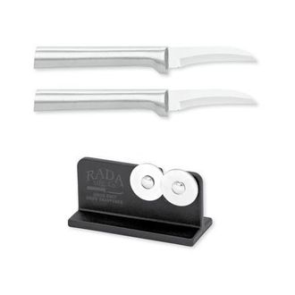 Rada Cutlery 2.38-Inch Granny Paring Knife Set of 2 & Quick Edge Knife Sharpener in Silver at Nordstrom