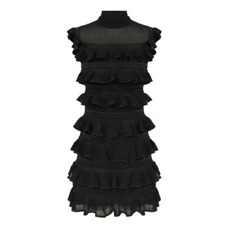 Zimmermann Short Dresses, female, Black, Size: S Rebellion Frill Mini Dress