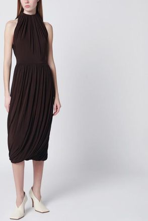 Alaia Ebony brown twisted jersey dress