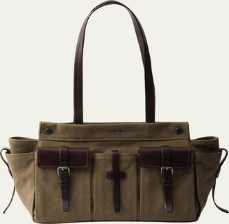 Prada Cotton Canvas Shoulder Bag