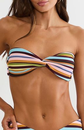 Beach Riot Juno Twisted Bandeau Bikini Top in Paradise Stripe at Nordstrom, Size X-Small