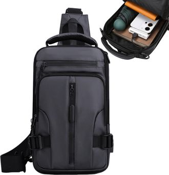 Generic Mens Sling Bag | Anti-Theft Portable Bag | Leisure Shoulder Backpack - for Travel Camping Hiking Gym Daily Workplace Commuting Sports Business Leisure