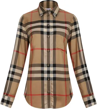 Burberry Camicia a quadri in cotone - Toni neutri