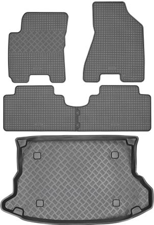 OEM Hyundai Tucson I Suv De 2004-2010 Set - Alfombrillas De Goma Para Coche + Alfombrilla Para Maletero