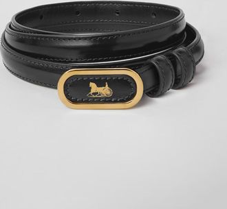 Celine Covered 13mm Leather Belt - Black
