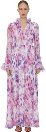 Rotate Flowy Chiffon Maxi Jurk - Dames - Maxi kleedjes - Veelkleurig - 2XS - Chiffon - Kleedjes