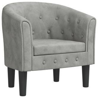 vidaXL Vidaxl - Sill&oacute;n De Terciopelo Gris Claro