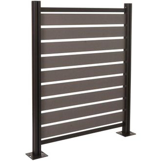 Hhg Hhg - Valla De Aluminio Para Papeleras 946, Elemento B&aacute;sico Revestimiento De Papeleras, Aspecto Madera Extensible 130x110x6cm, Gris