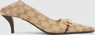 Gucci Womens Vittoria Pump, Beige, GG Canvas