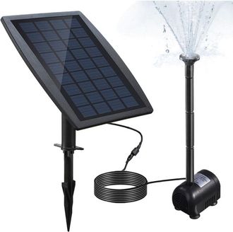 OEM Bomba Solar - 9 V 2,5 W - Caudal 150 L/h - Altura De Impulsi&oacute;n 70 Cm - Para Fuente De Aves Acuario Estanque Jard&iacute;n - 1 Unidad