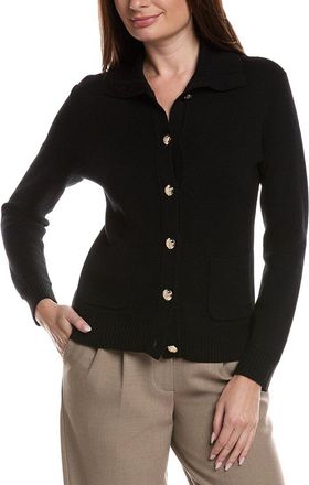 Bruno Magli Merino Wool Epaulet Sweater Jacket