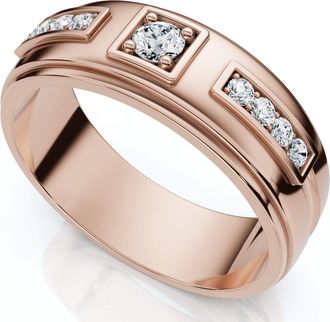Pompeii3 Mens 1/4Ct Matthew Diamond Wedding Ring Polished Gold 10k Lab Grown