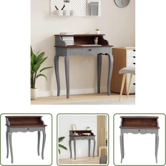vidaXL vidaXL Scrivania vintage - Scrivania in Legno Massello di Mogano 80x40x92 cm