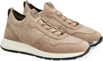 Tod's Leather and Knit Sneaker - Beige