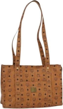 MCM Pre-owned Shoulder Bags, female, Brown, Size: ONE SIZE Pre-owned Canvas Shoulder Bag