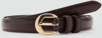 Mango Cintura sottile fibbia cioccolato - Donna - XL - MANGO