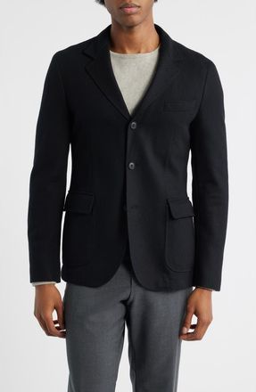 BOSS Hanry Slim Fit Felted Wool Blend Sport Coat in Black at Nordstrom, Size 36 Regular