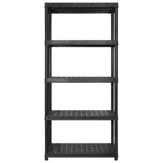 Berkfield Home Storage Shelf 5-Tier Black 255x40x185 cm Plastic | Size: 255 x 40 x 185 cm