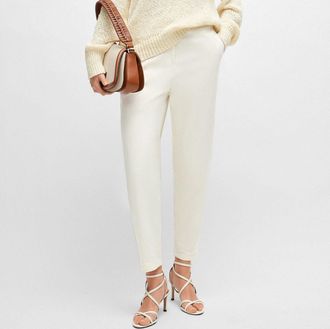 HUGO BOSS Damesbroek Boss Tolinda-D Elastische tailleband in Wit