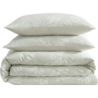Calvin Klein Spring Branches Duvet Cover & Sham Set in Pearl Grey at Nordstrom, Size Queen