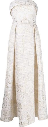 Bambah Veronica metallic dress - women - Cotton/Metallized Polyester - 12 - White