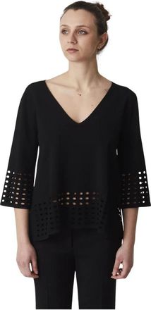 KANGRA Gebreide Trui - Dames - Longsleeves - Zwart - XL - Tops
