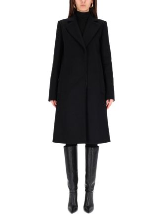 Sportmax Ala Tailored Wide Lapel Virgin Wool Coat