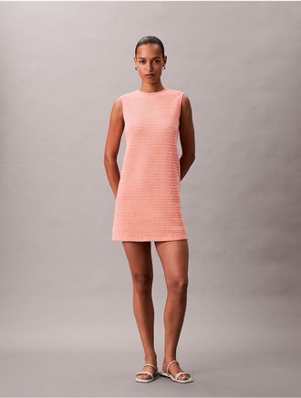 Calvin Klein Womens Crochet Mini Dress - Pink - XS