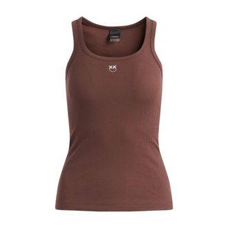 Pinko Sleeveless Tops, female, Brown, Size: XS Calcolatore Canottiera